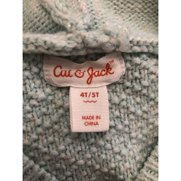 Cat & Jack 4T/5T Unicorn Hooded Poncho Cape Long Sleeve Knit Fringe - Picture 6 of 9